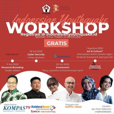 Rangkaian workshop gratis Indonesian Youthquake yang diinisiasi oleh Perhimpuan Pelajar Indonesia (PPI) Belanda (KalderaNews/Dok. Indonesian Youthquake) 