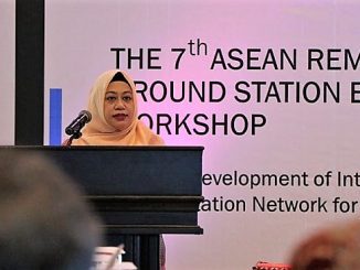 Deputi Bidang Penginderaan Jauh, Dr. Orbita Roswintiarti di The 7th ASEAN Remote Sensing Ground Station Experts Exhange Workshop di Makassar