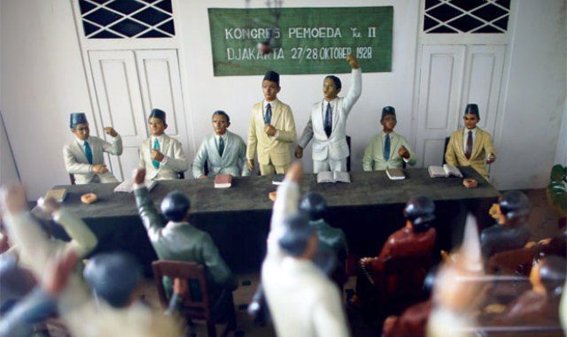 Diorama Kongres Sumpah Pemuda di Museum Sumpah Pemuda