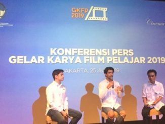 Reza Rahadian memberikan konferensi pers GKFP 2019.