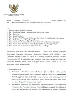 Inilah Pedoman Peringatan Hari Pendidikan Nasional 2020, Tak Ada ...