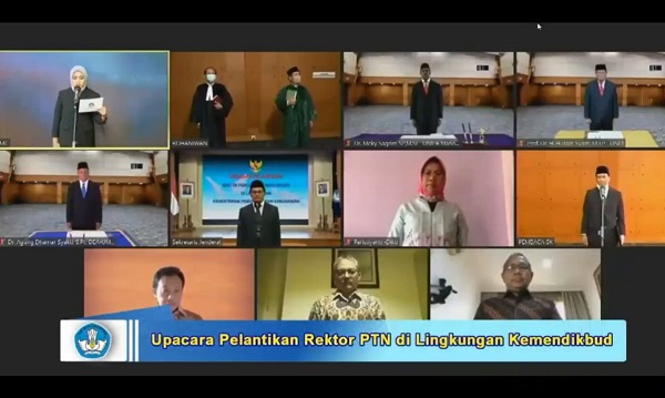 Pelantikan Husain Syam sebagai Rektor Universitas Negeri Makassar (UNM), Agung Damar Syakti sebagai Rektor Universitas Maritim Raja Ali Haji (UMRAH) dan Meky Sagrim sebagai Rektor Universitas Papua (Unipa)