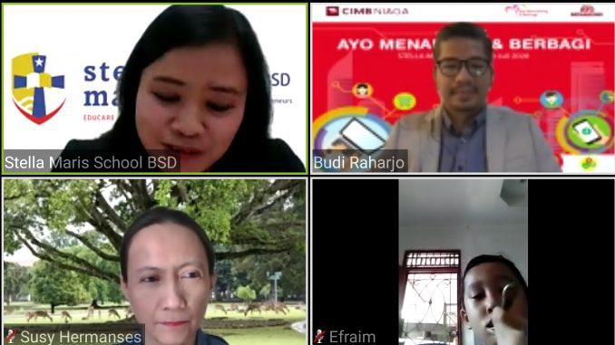 Webinar keuangan yang diselenggarakan Stella Maris School BSD bertajuk "Pentingnya Melek Financial Sejak Usia Dini" pada Senin, 13 Juli 2020