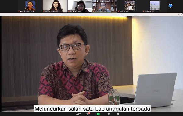 Dekan FKIK Unika Atma Jaya, Dr. dr. Yuda Turana, Sp.S saat peluncuran Laboratorium Covid-19 dan Laboratorium Farmakogenomik secara virtual di Jakarta, Jumat, 7 Agustus 2020