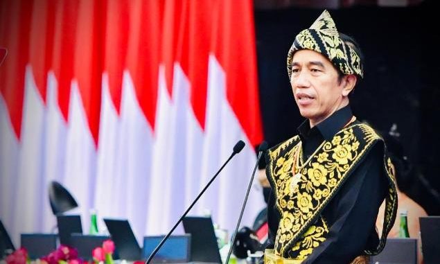 Presiden Joko Widodo menyampaikan pidato dalam Sidang Tahunan MPR RI. (Dok.Setneg)