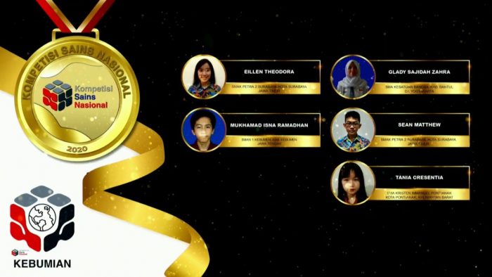 Para pemenang peraih medali emas KSN jenjang SMA Bidang Kebumian 2020