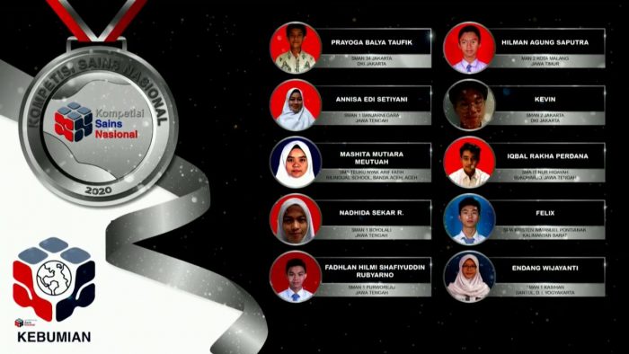 Para pemenang peraih medali perak KSN jenjang SMA Bidang Kebumian 2020