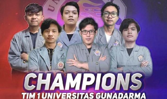 Tim Universitas Gunadarma menjadi juara dalam ajang Mobile Legends Campus Championship 2020. (KalderaNews.com/Dok.Universitas Gunadarma)