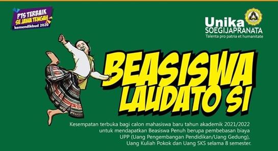 Ilustrasi: Beasiswa Laudato Si, Unika Soegijapranata Semarang. (KalderaNews.com/Ist.)