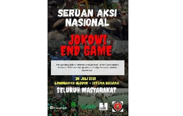Ilustrasi: Poster ajakan aksi bertajuk Jokowi End Game yang viral di media sosial. (KalderaNews.com/Ist.)