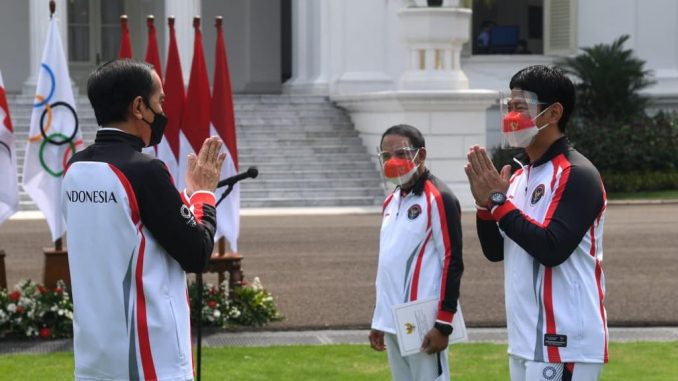 Suasana saat pemberangkatan Kontingen Indonesia menuju Olimpiade Tokyo 2021