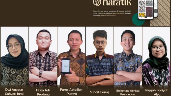 Enam mahasiswa yang berhasil membuat inovasi aplikasi Naratik. (KalderaNews.com/Dok.Udinus)