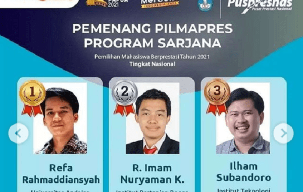 Pemenang Pilmapres 2021 program Sarjana. (KalderaNews.com/@ditjen.dikti)