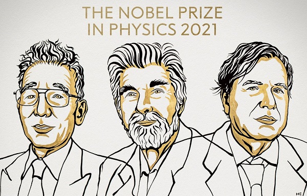 Syukuro Manabe, Klaus Hasselmann, Giorgio Parisi memenangkan Hadiah Nobel Fisika 2021. (KalderaNews.com/@NobelPrize)