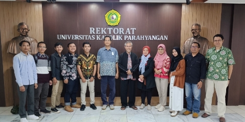 Audiensi Pimpinan Wilayah Pergerakan Mahasiswa Moderasi Beragama dan Bela Negara (PMMBN) Provinsi Jawa Barat ke Universitas Katolik Parahyangan (Unpar) di Lantai II Gedung Rektorat pada Rabu, 1 Maret 2023