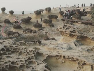 Honeycomb weathering, pelapukan sarang lebah di Yehliu Geopark, Taiwan. (KalderaNews/IG @lilianwong672)