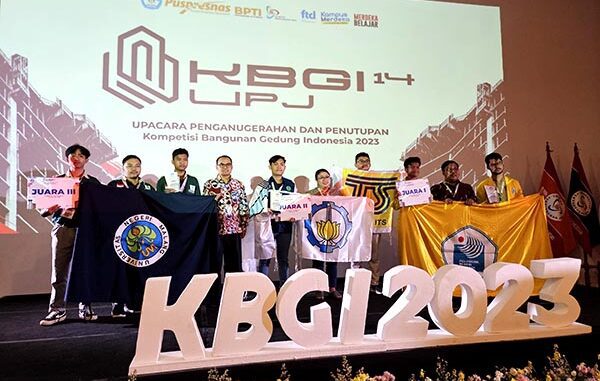 Para pemenang KBGI 2023 yang digelar di Universitas Pembangunan Jaya (UPJ). (dok.Puspresnas)