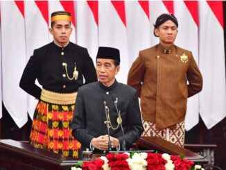 Presiden Joko Widodo berpidato pada Sidang Tahunan MPR RI dan Sidang Bersama DPR RI dan DPD RI Tahun 2024 di Gedung Nusantara MPR/DPR/DPD RI, Jakarta, Jumat, 16 Augustus 2024