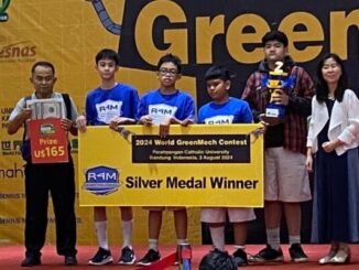 Para siswa SMP Tarakanita Gading Serpong peraih Silver Medal Winner dalam kategori Robot for Mission (R4M) tingkat SMP di World Greenmech Contest 2024