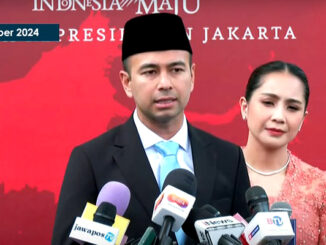 Raffi Ahmad bersama istrinya usai dilantik seabgai Utusan Khusus Presiden Prabowo. (Ist.)